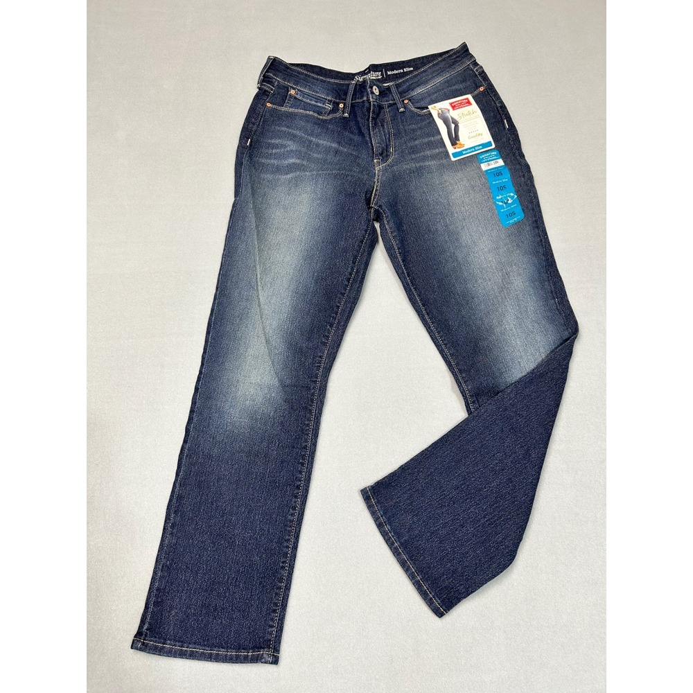 Signature by Levi Strauss Modern Slim Jeans Dark Wash 10S Super Stretch Denim